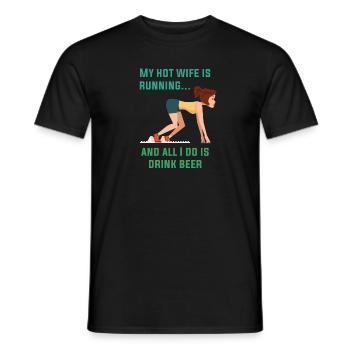 Lustiges Marathon Läufer Laufen Cross Country - Männer T-Shirt - Schwarz - Vorne - AI Model Male 178 light (178cm)
