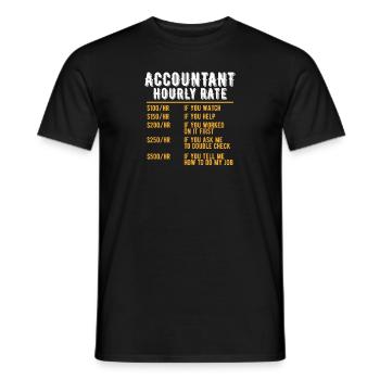 Lustiger Buchhalter Stundensatz Buchhaltung CPA Humor - Männer T-Shirt - Schwarz - Vorne - AI Model Male 178 light (178cm)