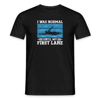 Schimmer Schwimmen J’étais normal jusqu’à mon premier - T-shirt homme - noir - Devant - AI Model Male 178 light (178cm)