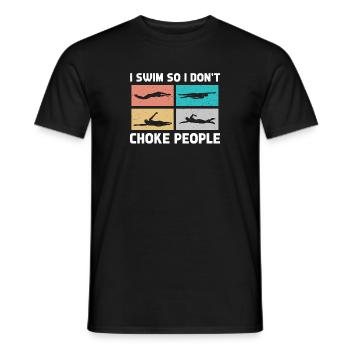 Schimmer Schwimmen Je nage pour ne pas étouffer les gens - T-shirt homme - noir - Devant - AI Model Male 178 light (178cm)