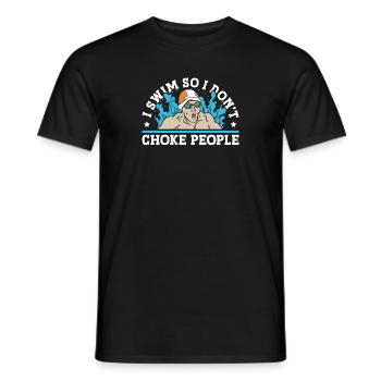 Schimmer Schwimmen Je nage pour ne pas étouffer les gens - T-shirt homme - noir - Devant - AI Model Male 178 light (178cm)