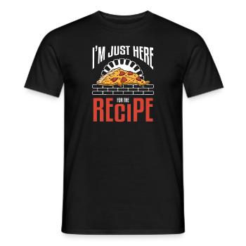 Je suis juste là pour la recette Pizza Making - T-shirt homme - noir - Devant - AI Model Male 178 light (178cm)