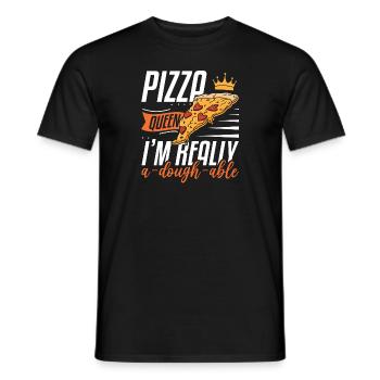 Women's Pizza Queen I'm Really A-Dough-Able Pizza - Men's T-Shirt - black - Front - AI Model Male 178 light (178cm)