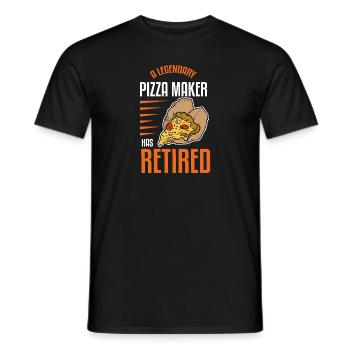 A Legendary Pizza Maker Has Retired Pizza Making - Men's T-Shirt - black - Front - AI Model Male 178 light (178cm)
