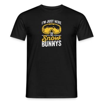 I'm just here for the snow bunnys funny ski - Men's T-Shirt - black - Front - AI Model Male 178 light (178cm)