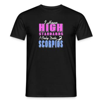 J’ai des normes élevées Je ne sors que des Scorpions drôles - T-shirt homme - noir - Devant - AI Model Male 178 light (178cm)