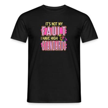 Ce n’est pas ma faute si j’ai des normes rétro élevées - T-shirt homme - noir - Devant - AI Model Male 178 light (178cm)