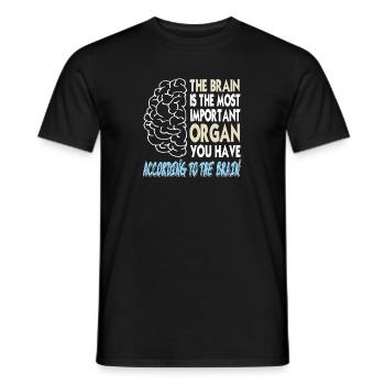 Brain The Most Important Organ According To Brain - Men's T-Shirt - black - Front - AI Model Male 178 light (178cm)