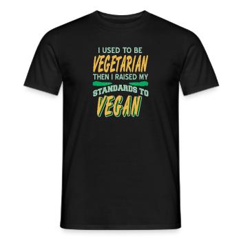 Utilisé pour être végétarien J’ai élevé mes normes - T-shirt homme - noir - Devant - AI Model Male 178 light (178cm)
