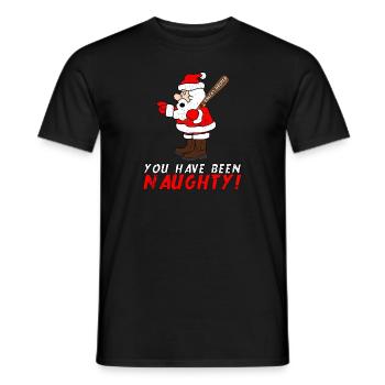 You Have Been Naughty Funny Santa Claus - Men's T-Shirt - black - Front - AI Model Male 178 light (178cm)