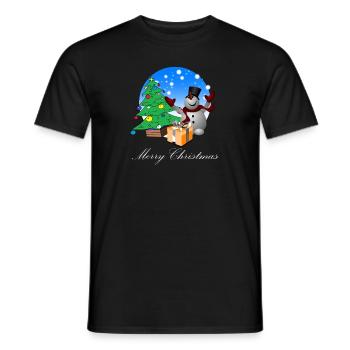Weihnachten Merry Christmas Schneemann - Männer T-Shirt - Schwarz - Vorne - AI Model Male 178 light (178cm)
