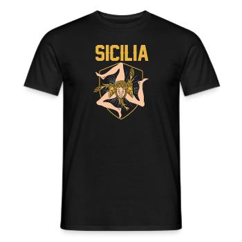 Sizilien flagge Sizilien Palermo Italien - Männer T-Shirt - Schwarz - Vorne - AI Model Male 178 light (178cm)