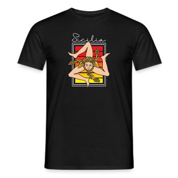 Sizilien flagge Sizilien Palermo Italien - Männer T-Shirt - Schwarz - Vorne - AI Model Male 178 light (178cm)
