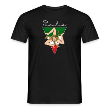 Sizilien flagge Sizilien Palermo Italien - Männer T-Shirt - Schwarz - Vorne - AI Model Male 178 light (178cm)
