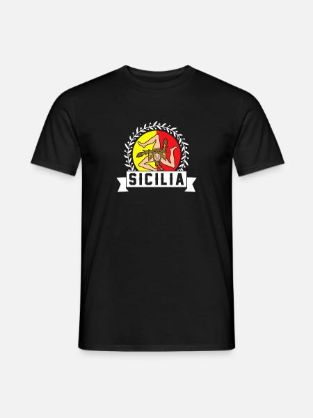 Sicile drapeau Sicile Palerme Italie - T-shirt homme - noir