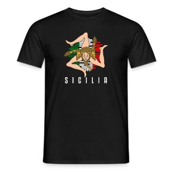 Sizilien flagge Sizilien Palermo Italien - Männer T-Shirt - Schwarz - Vorne - AI Model Male 178 light (178cm)