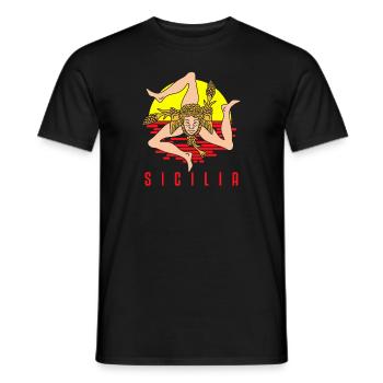 Sicile drapeau Sicile Palerme Italie - T-shirt homme - noir - Devant - AI Model Male 178 light (178cm)