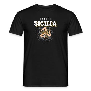 Sizilien flagge Sizilien Palermo Italien - Männer T-Shirt - Schwarz - Vorne - AI Model Male 178 light (178cm)