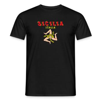 Sizilien flagge Sizilien Palermo Italien - Männer T-Shirt - Schwarz - Vorne - AI Model Male 178 light (178cm)