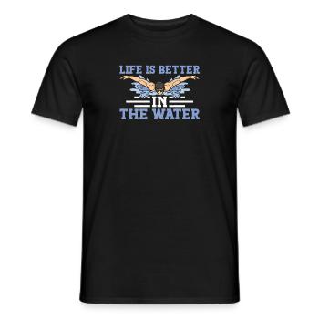 Schimmer Schwimmen La vie est meilleure dans l’eau - T-shirt homme - noir - Devant - AI Model Male 178 light (178cm)