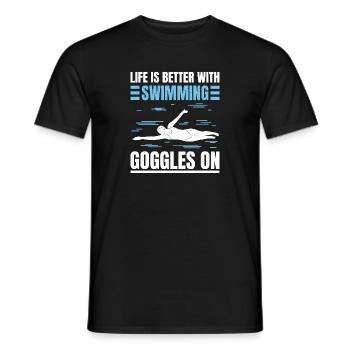 Schimmer Schwimmen Life Is Better With Swim - Männer T-Shirt - Schwarz - Vorne - AI Model Male 178 light (178cm)