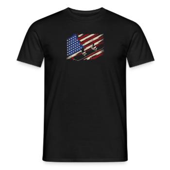 Amerikanische Flagge Snowboard Snowboarding - Männer T-Shirt - Schwarz - Vorne - AI Model Male 178 light (178cm)