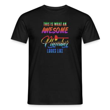 What An Awesome Plumber Looks Like Vapor Wave - Men's T-Shirt - black - Front - AI Model Male 178 light (178cm)