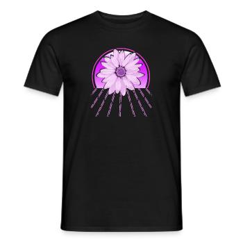Awesome Blooming Flower Vapor Wave Designs - Men's T-Shirt - black - Front - AI Model Male 178 light (178cm)