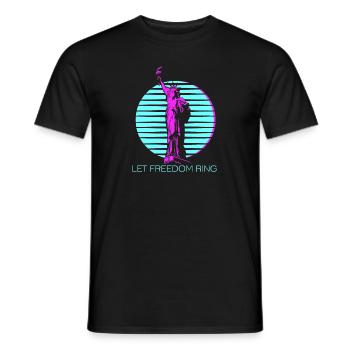 Let Freedom Ring Cool Statue Of Liberty Vapor Wave - Men's T-Shirt - black - Front - AI Model Male 178 light (178cm)