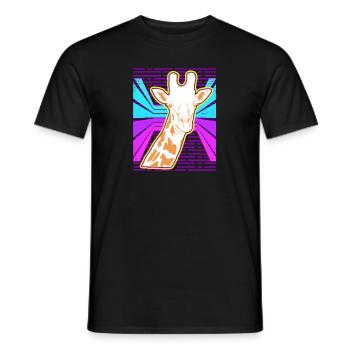 Awesome Giraffe Lover Vapor Wave Designs - Men's T-Shirt - black - Front - AI Model Male 178 light (178cm)