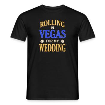 Rolling In Vegas For My Wedding Cool Retro T-Shirt - Men's T-Shirt - black - Front - AI Model Male 178 light (178cm)