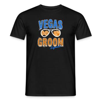 Cool Retro Vegas Groom Squad Vegas Wedding T-Shirt - T-shirt homme - noir - Devant - AI Model Male 178 light (178cm)
