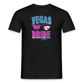Cute Retro Vegas Bride Squad Vegas Wedding T-Shirt - Men's T-Shirt - black - Front - AI Model Male 178 light (178cm)