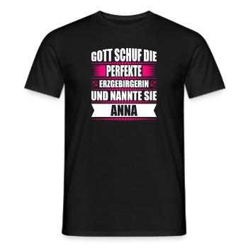 Erzgebirge Frau Namen Sachsen Anna - Männer T-Shirt - Schwarz - Vorne - AI Model Male 178 light (178cm)