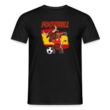Spain Bull Dabbing Footbull Pun Spanish Soccer Kid - Men's T-Shirt - black - Front - AI Model Male 178 light (178cm)