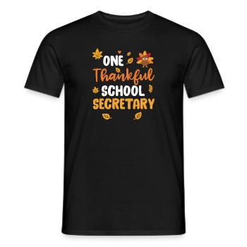 One thankful school secretary Funny Thanskgiving - Männer T-Shirt - Schwarz - Vorne - AI Model Male 178 light (178cm)
