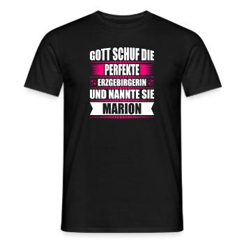 Erzgebirge Frau Namen Sachsen Marion - Männer T-Shirt - Schwarz - Vorne - AI Model Male 178 light (178cm)