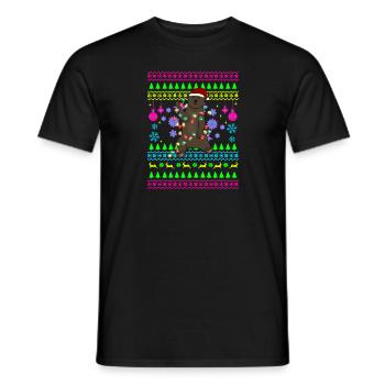 Funny Christmas Outfit Ugly Christmas Bear - Men's T-Shirt - black - Front - AI Model Male 178 light (178cm)
