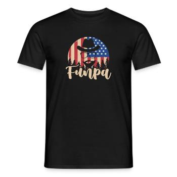 Funpa Us Flag Papa Opa Vatertag - Männer T-Shirt - Schwarz - Vorne - AI Model Male 178 light (178cm)