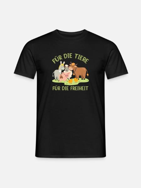 For the animals For freedom - Men's T-Shirt - black