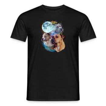 3 Moon Pitbull Dog Lover Cool Animal Pet Novelty - T-shirt homme - noir - Devant - AI Model Male 178 light (178cm)