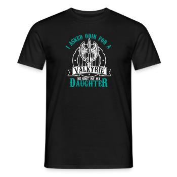 I asked odin for a valkyrie Design - Männer T-Shirt - Schwarz - Vorne - AI Model Male 178 light (178cm)