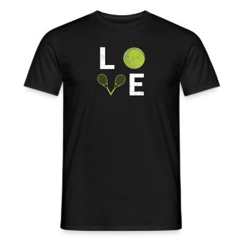 Liebe Tennisfans Spieler Trainer Sport Schläger - Männer T-Shirt - Schwarz - Vorne - AI Model Male 178 light (178cm)
