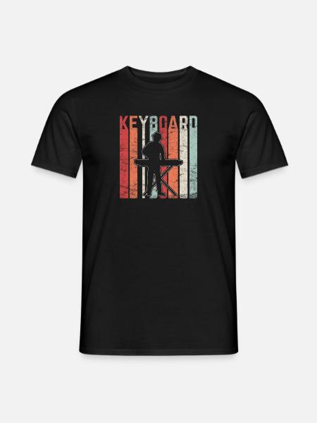 Keyboard Player Music Musician Pianist Vintage Pia - Männer T-Shirt - Schwarz