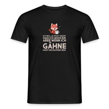 Wenn ich gähne passt ein Nilperd rein. Quer - Männer T-Shirt - Schwarz - Vorne - AI Model Male 178 light (178cm)