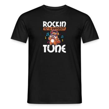 Red Panda Autism Rockin' To A Different Tune Aware - T-shirt homme - noir - Devant - AI Model Male 178 light (178cm)