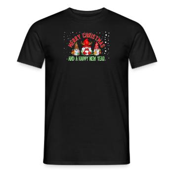 Joyeux Noël et bonne année Mignons Gnomes 2 - T-shirt homme - noir - Devant - AI Model Male 178 light (178cm)