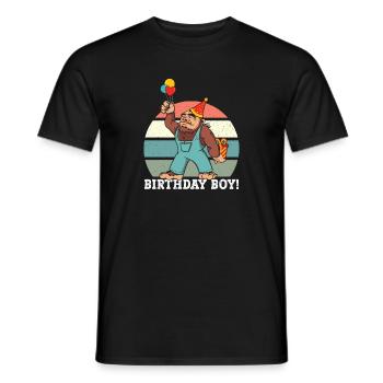Bigfoot Party Supplies Birthday Boy Sasquatch - Men's T-Shirt - black - Front - AI Model Male 178 light (178cm)