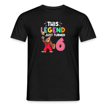Bigfoot Party fournit cette légende qui vient d’avoir 6 ans - T-shirt homme - noir - Devant - AI Model Male 178 light (178cm)