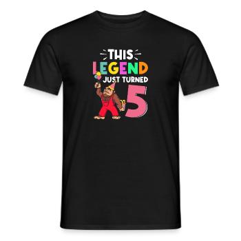 Bigfoot Party Supplies This Legend Just Turned 5 - Men's T-Shirt - black - Front - AI Model Male 178 light (178cm)